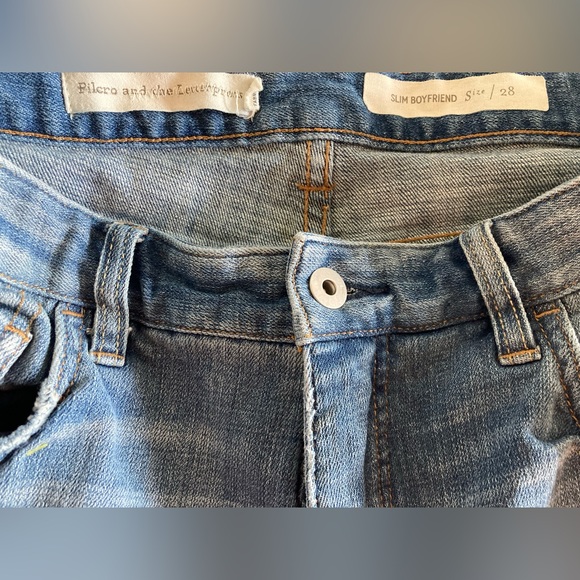 Anthropologie Pilcro and the Letterpress Slim Boyfriend Red Tassel Cropped Jeans - Picture 12 of 12